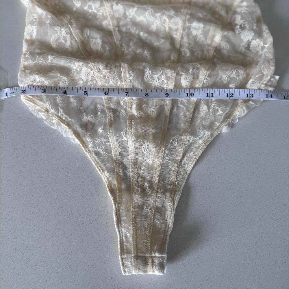 Free People Lace Bodysuit in Cream - Picture 15 of 16